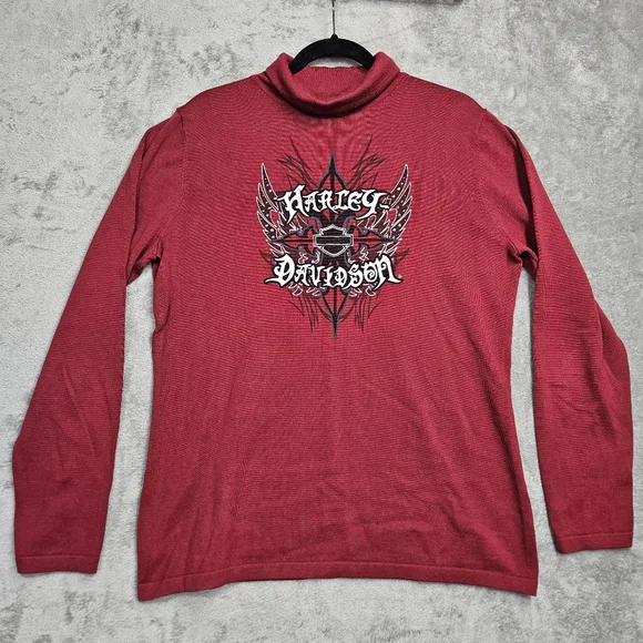 Vintage Harley-Davidson Women's Long Sleeve Turtleneck Shirt - Size XL - Picture 1 of 8